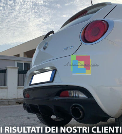 DIFFUSER ALFA ROMEO MITO 2008+ UNDER REAR BUMPER DAM GLOSSY BLACK .-
