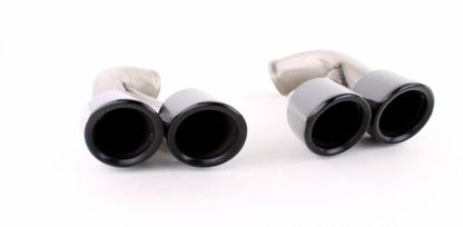 GTS Look Black Dual Exhaust Tips for Porsche Cayenne 92A Facelift 14-17 