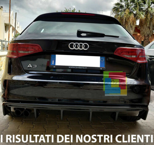 AUDI A3 8V SPORTBACK 2012-2016 SOTTO PARAURTI DIFFUSORE RS3 S3 ABS NERO -B- AUTOELEGANCERICAMBI