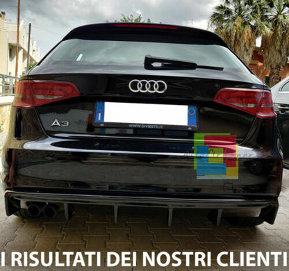 AUDI A3 8V SPORTBACK 2012-2016 SOTTO PARAURTI DIFFUSORE RS3 S3 ABS NERO -B- AUTOELEGANCERICAMBI