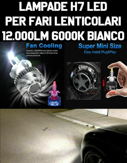 KIT LED H7 6000K CANBUS PER LENTICOLARI VW PASSAT B6 NO AVARIA CAMBUS