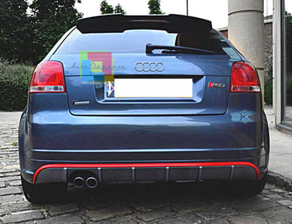 ALETTONE SUL TETTO RS3 - AUDI A3 8P 3 PORTE 03-12 SPOILER POSTERIORE IN ABS AUTOELEGANCERICAMBI