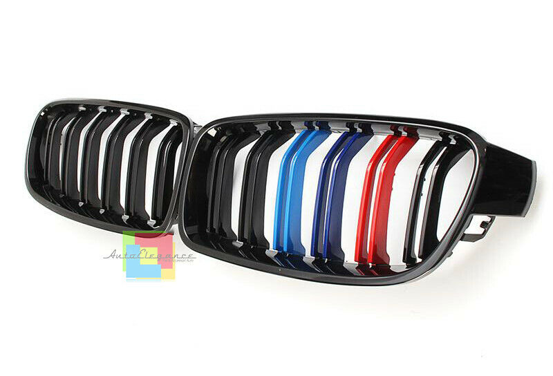 GRIGLIA ANTERIORE CALANDRA 3 COLORI DOPPIA FASCIA PER BMW SERIE 3 F30 F31 2011+