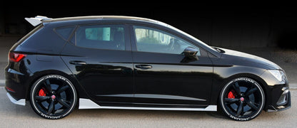 SEAT LEON 5F SPOILER FR SPOILER LATERALI SOTTO MINIGONNA ABS NERO SPLITTER BAFFO