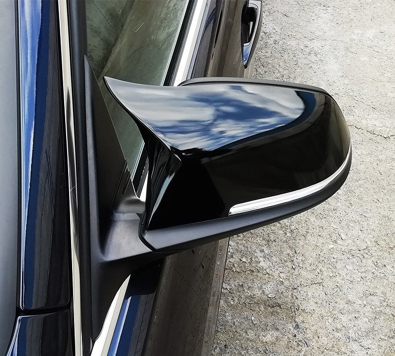 BMW SERIE 3 F30 F31 CALOTTE ADESIVE SPECCHI SPECCHIETTI RETROVISORI NERO LUCIDO AUTOELEGANCERICAMBI