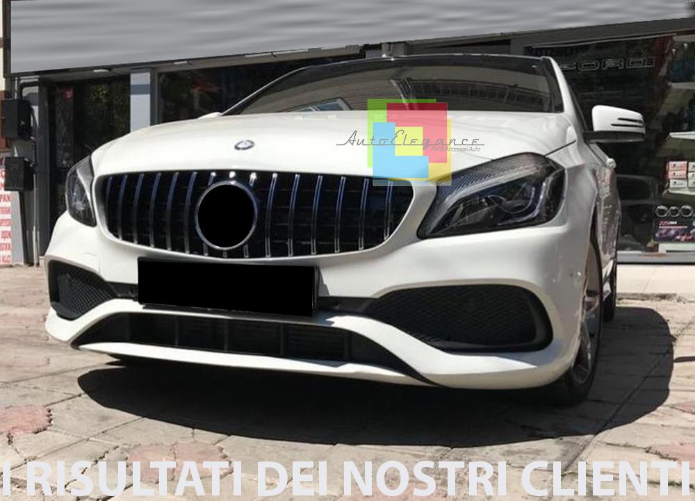 GRIGLIA ANTERIORE MERCEDES CLASSE A W176 2012-2015 CALANDRA AMG PROFILI SATINATI