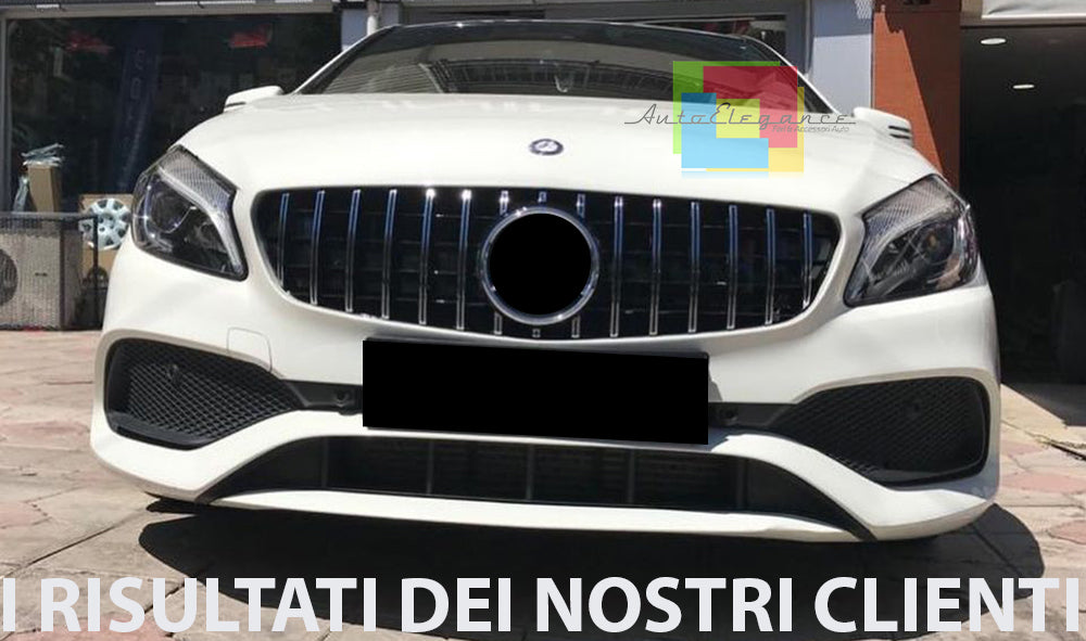 GRIGLIA ANTERIORE MERCEDES CLASSE A W176 2015+ CALANDRA AMG PROFILI SATINATI