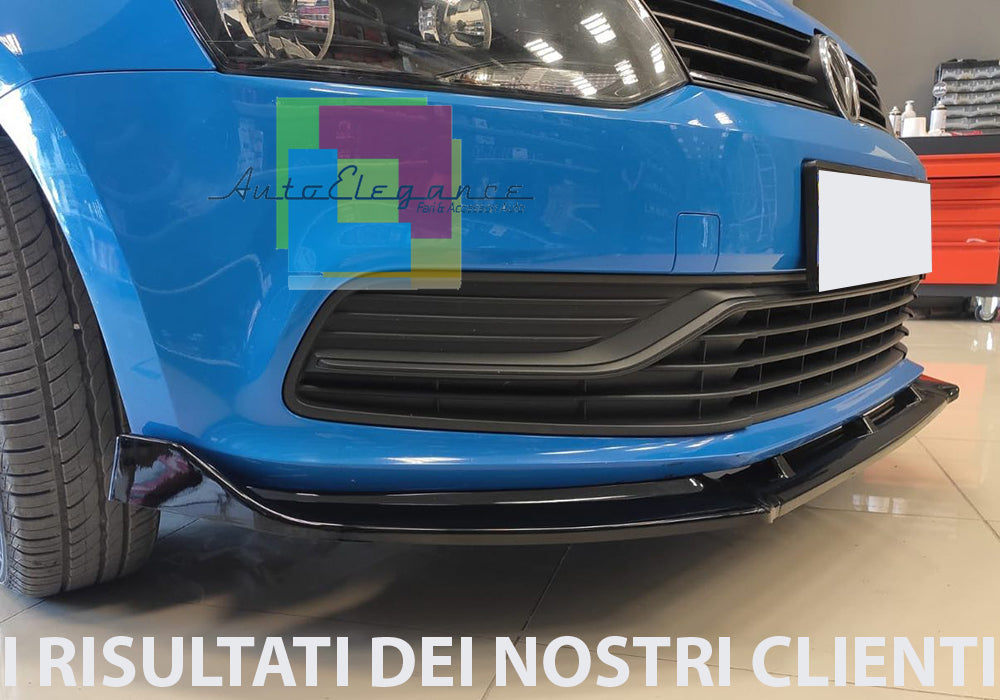 VW POLO 6R 6C LAMA SOTTO PARAURTI ANTERIORE IN ABS LOOK SPORTIVO NERO SPLITTER