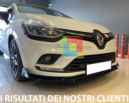 RENAULT CLIO IV 4 BLADE UNDER FRONT BUMPER IN ABS RS LOOK BLACK SPLITTER