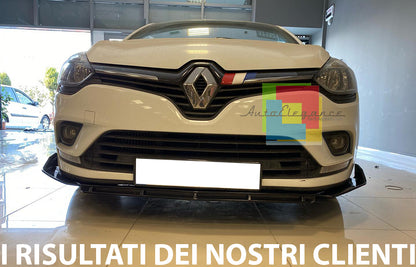 RENAULT CLIO IV 4 BLADE UNDER FRONT BUMPER IN ABS RS LOOK BLACK SPLITTER