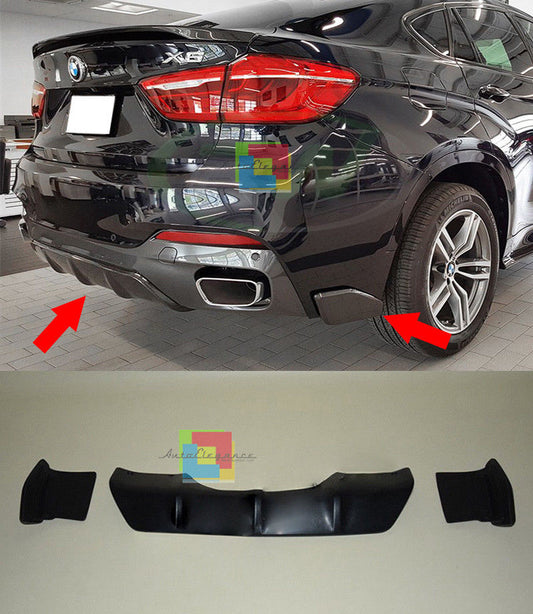 M SPOILER UNDER REAR BUMPER BMW X6 F16 M PERFORMANCE 2014+ DIFFUSER