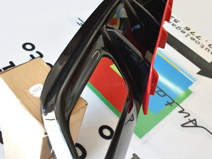 MERCEDES A-CLASS W176 2012-2018 BLACK DIFFUSER RED PROFILE AMG A45 LOOK .-