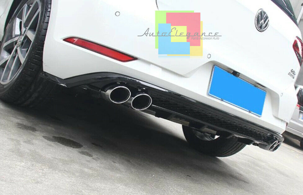 VW GOLF 7.5 2017- REAR DIFFUSER UNDER BUMPER FOUR TIP ABS BLACK