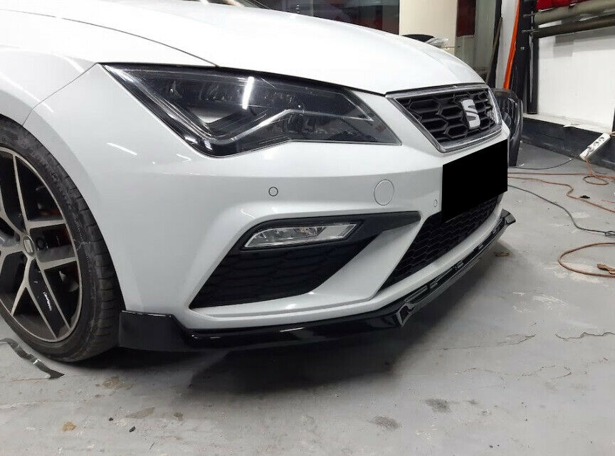 LIP SPOILER UNDER FRONT BUMPER FOR SEAT LEON 5F ABS BLACK SPLITTER