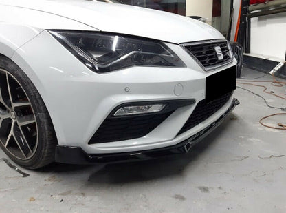 LIP SPOILER UNDER FRONT BUMPER FOR SEAT LEON 5F ABS BLACK SPLITTER