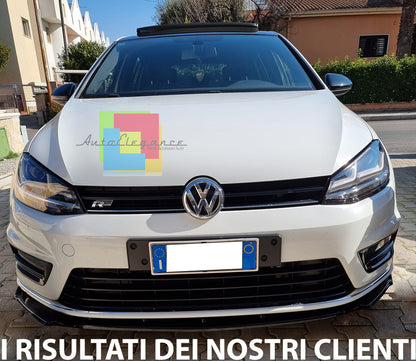 FRONT BUMPER UNDER VW GOLF 7 / 7.5 RLINE 2012-2019 ABS BLACK SPLITTER 0054