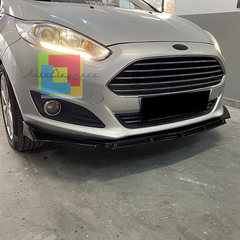 FORD FIESTA MK7 VII FRONT BUMPER SPLITTER GLOSS BLACK RS LOOK