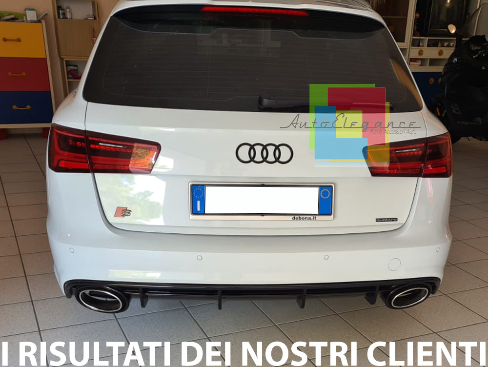 AUDI A6 4G C7 2015-2018 SOTTO PARAURTI POSTERIORE RS6 DIFFUSORE + TERMINALI AUTOELEGANCERICAMBI