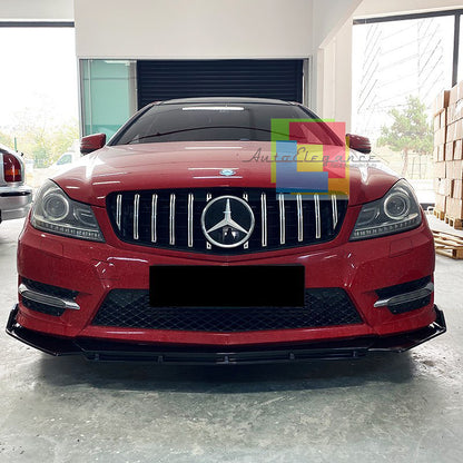MERCEDES C-CLASS W204 S204 FRONT BUMPER SPLITTER GLOSS BLACK RS LOOK