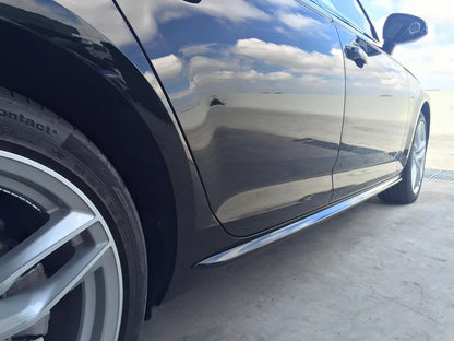 SIDE SKIRTS AUDI A6 C7 4G AVANT SEDAN SLINE S4 RS4 ABS GLOSSY BLACK