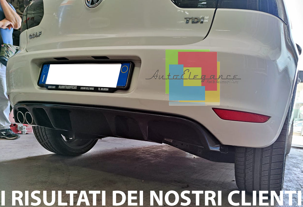 SOTTO PARAURTI POSTERIORE VW GOLF 6 VI 08-12 DIFFUSORE DOPPIO ABS NERO LUCIDO