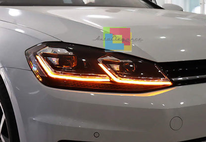 VW GOLF 7 VII 2012 al 2017 FARI ANTERIORI FANALI DIURNA LED FRECCIA DINAMICA R