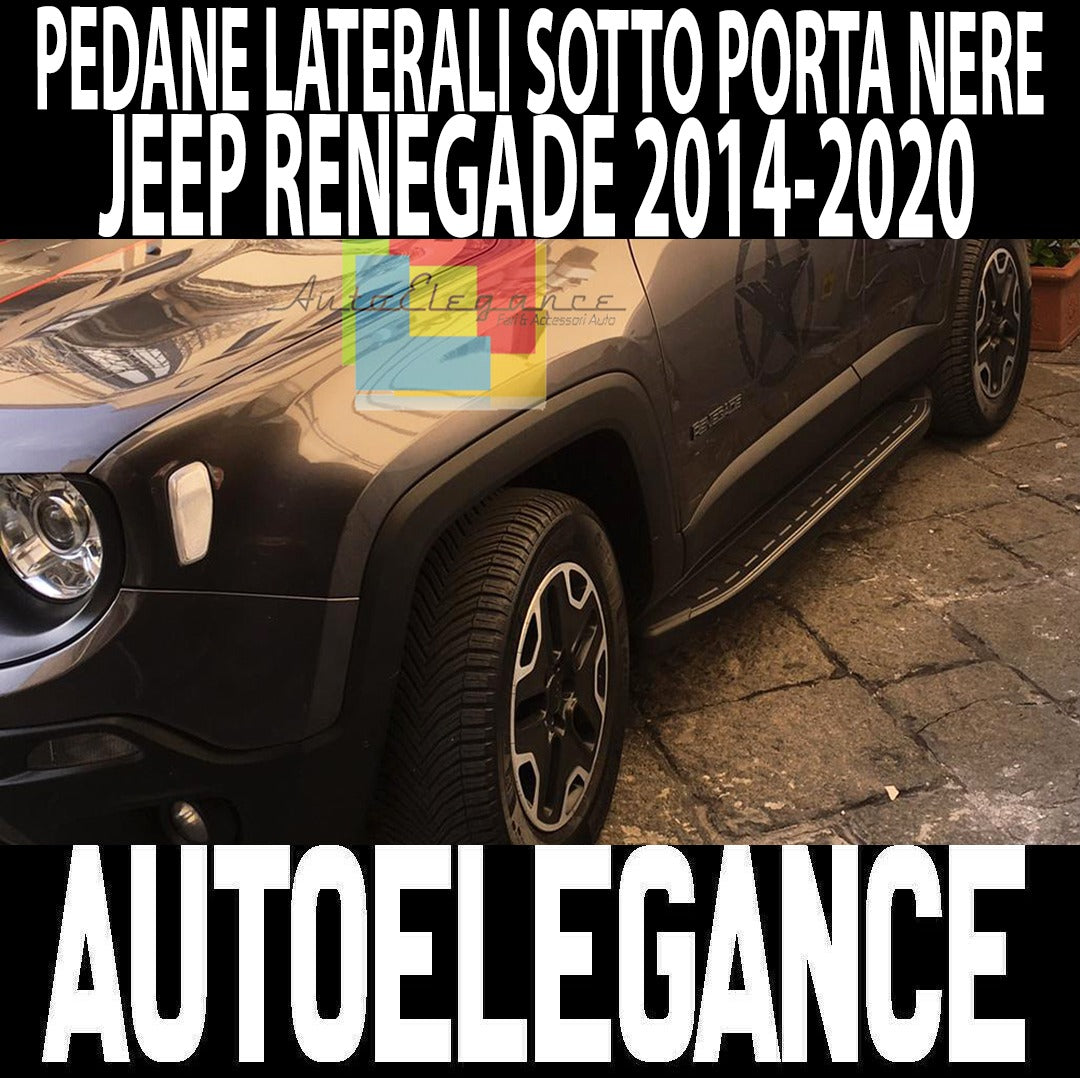 0043 SOTTO PORTA NERE JEEP RENEGADE 2014-2020 PEDANE LATERALI LOOK SPORT AUTOELEGANCERICAMBI