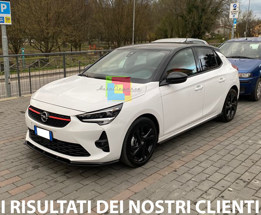 SPLITTER UNDER SIDE SKIRTS UNDER DOOR OPEL CORSA F 2019+ IN BLACK ABS