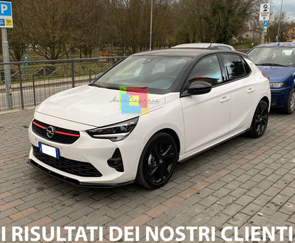 SPLITTER UNDER SIDE SKIRTS UNDER DOOR OPEL CORSA F 2019+ IN BLACK ABS