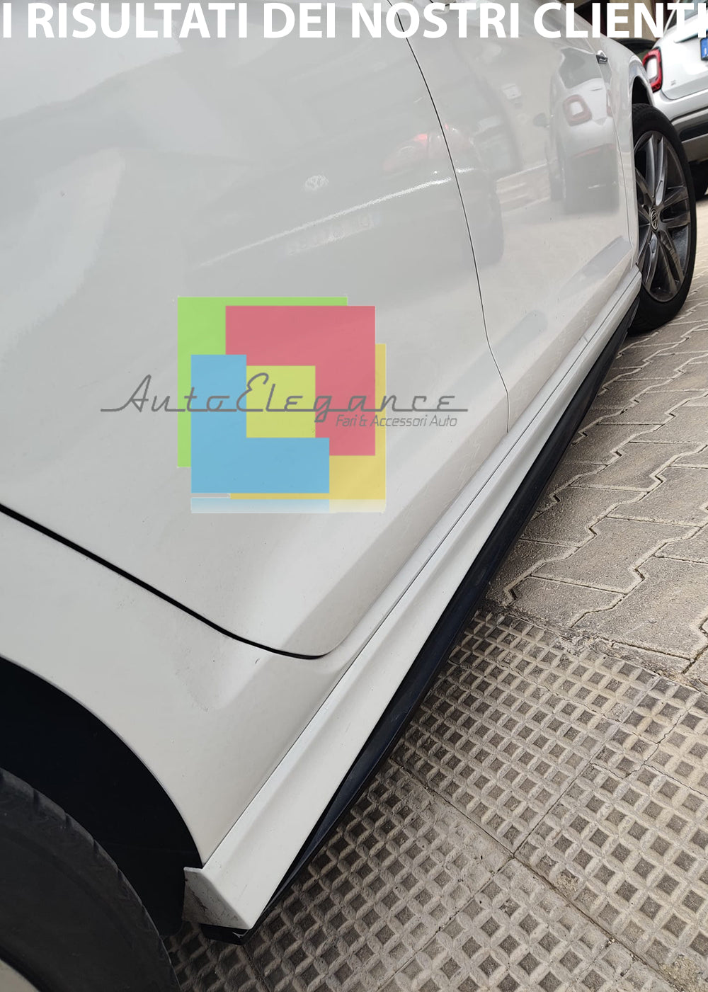 VW GOLF 7 VII dal 2012+ FLAPS SOTTO MINIGONNE ABS / PLASTIC NERO LUCIDO