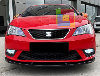 SEAT IBIZA 6J 2008-2017 FRONT BUMPER SPLITTER BLACK ABS BLADE
