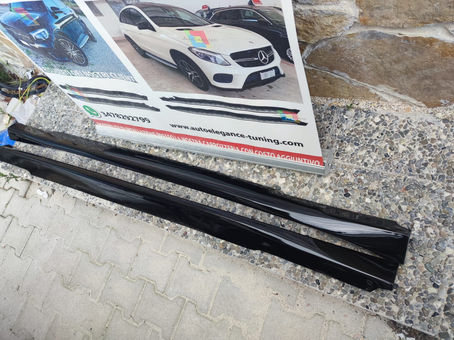 SIDE SKIRTS ALFA ROMEO GIULIETTA 2010-2020 UNDER DOOR GLOSSY BLACK 0121