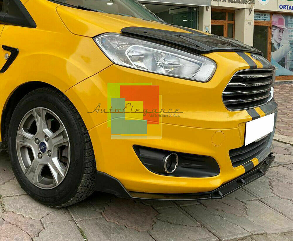 0232 FORD TRANSIT COURIER SPLITTER PARAURTI ANTERIORE NERO LUCIDO LOOK RS AUTOELEGANCERICAMBI