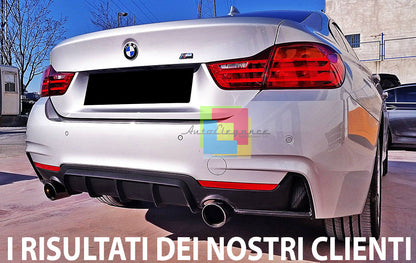 BMW SERIE 4 F32 F33 F36 2013+ SOTTO PARAURTI POSTERE DIFFUSORE IN ABS NERO LUCIDO AUTOELEGANCERICAMBI