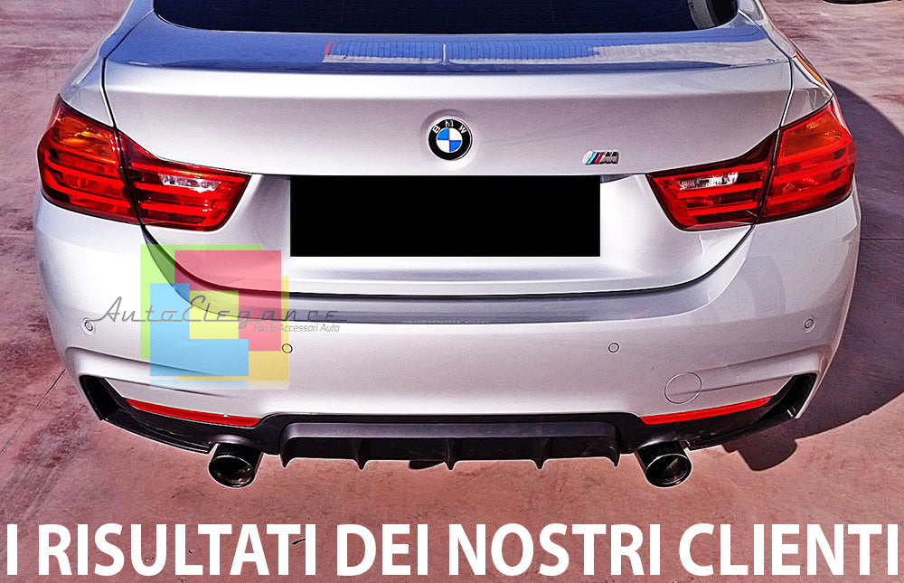 BMW SERIE 4 F32 F33 F36 2013+ SOTTO PARAURTI POSTERE DIFFUSORE IN ABS NERO LUCIDO AUTOELEGANCERICAMBI