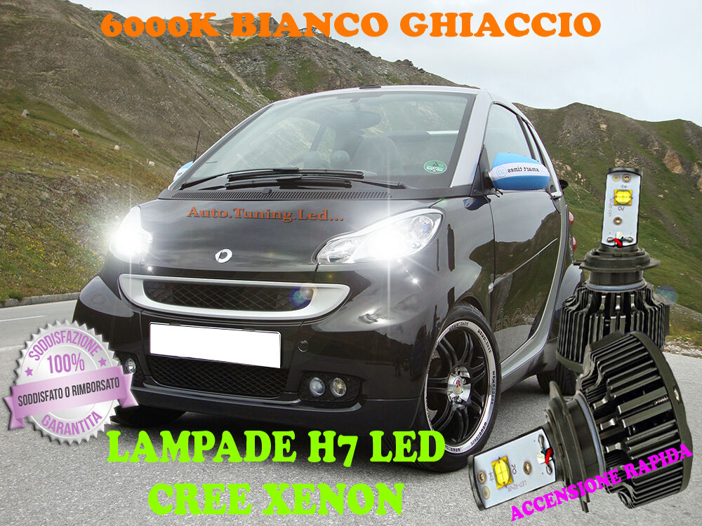 SMART 451 - LAMPADE H7 CREE XENON ANABBAGLIANTE 6000K BIANCO PURO RAPIDE