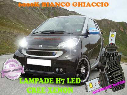 SMART 451 - LAMPADE H7 CREE XENON ANABBAGLIANTE 6000K BIANCO PURO RAPIDE