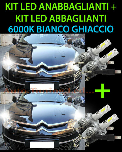 KIT LED LAMPADE ABBAGLIANTI & ANABBAGLIANTI PER CITROEN C-CROSSER 2007+ -.