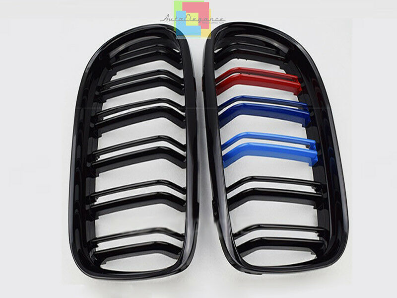 GRIGLIA ANTERIORE PER BMW SERIE 3 E90 E91 2008-2011 LCI DOPPIA LAMA 3 COLORI