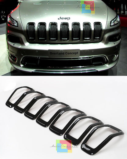 JEEP CHEROKEE 2014-2015 CORNICE GRIGLIA ANTERIORE NERA ABS DESIGN SPORTIVO