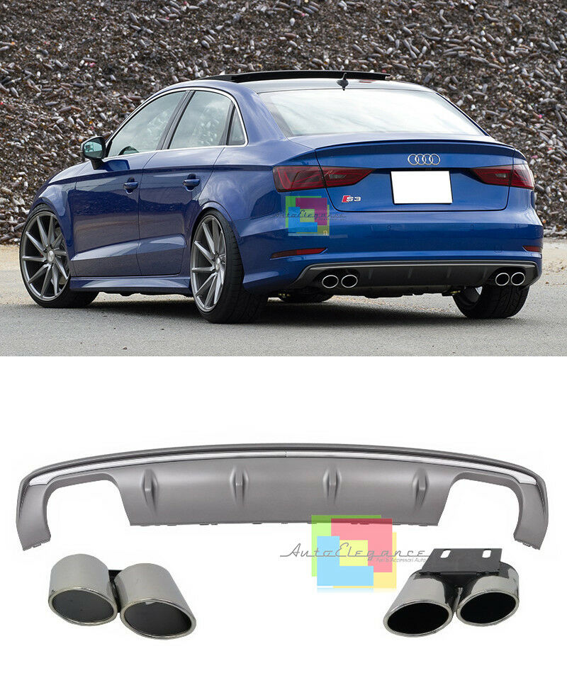 AUDI A3 8V BERLINA 2012-2015 SOTTO PARAURTI IN ABS DIFFUSORE POSTERIORE S3 .-. AUTOELEGANCERICAMBI