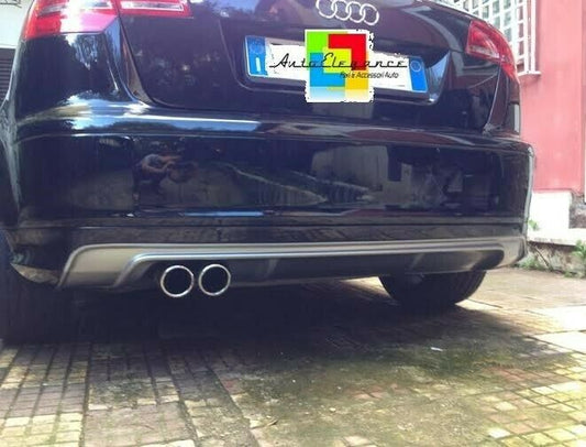 AUDI A3 8P 2003-2012 TERMINALI DI SCARICO CROMATI INOX DOPPIO USCITA INOX - AUTOELEGANCERICAMBI