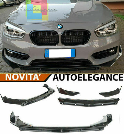 0076 BMW SERIE 1 F20 F21 LCI SPLITTER PARAURTI ANTERIORE NERO LUCIDO LOOK RS AUTOELEGANCERICAMBI