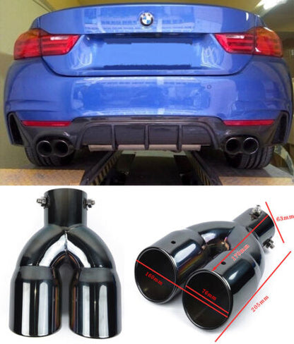 BMW SERIE 4 F32 F33 F36 TERMINALI DI SCARICO ACCIAIO INOX NERO LUCIDO M4 AUTOELEGANCERICAMBI