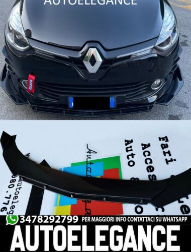 RENAULT CLIO 4 2012-2018 FRONT BUMPER BLADE ABS SPLITTER RS BLACK BLAC