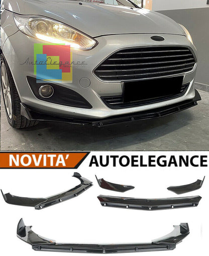 0212 FORD FIESTA VII 2018+ SPLITTER PARAURTI ANTERIORE NERO LUCIDO LOOK RS AUTOELEGANCERICAMBI