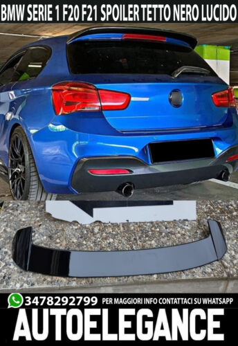 BMW SERIE 1 F20 F21 2011-2019 SPOILER POSTERIORE SUL TETTO M SPORT NERO LUCIDO AUTOELEGANCERICAMBI