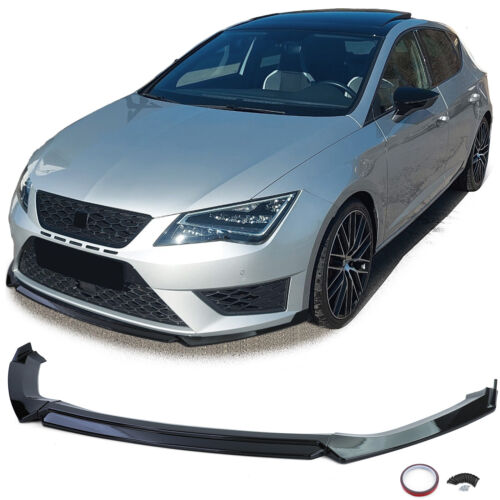 Gloss Black Performance Front Spoiler Lip for Seat Leon 5F Cupra 12-20