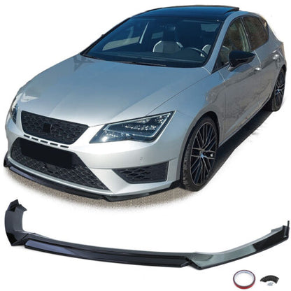 Gloss Black Performance Front Spoiler Lip for Seat Leon 5F Cupra 12-20