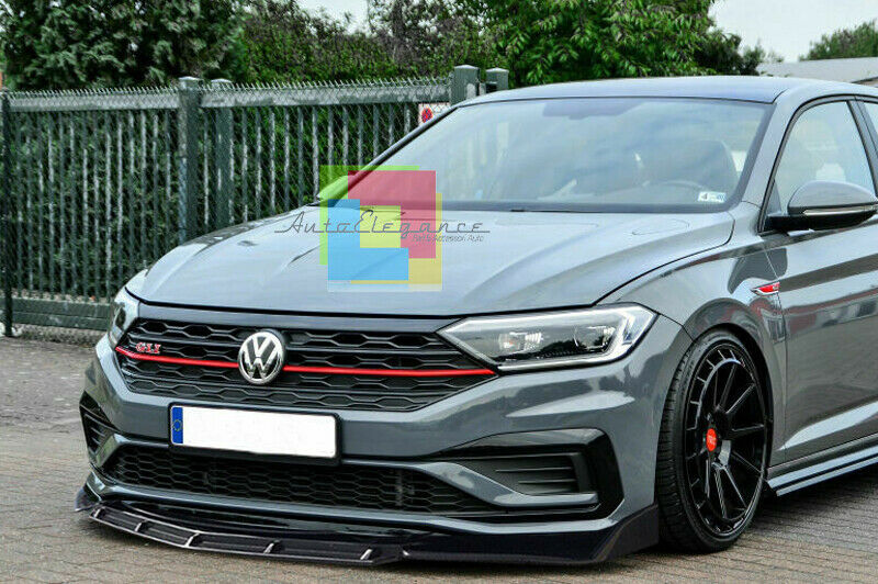 0244 VW JETTA VII 7 2019+ SPLITTER PARAURTI ANTERIORE NERO LUCIDO LOOK RS AUTOELEGANCERICAMBI